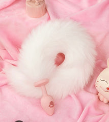 Fluffy cat tail silicone butt plug