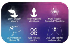 App-Controlled Spiral Vibrating Anal Plug - Multi-Frequency, Dual-Use AG03
