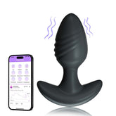 App-Controlled Spiral Vibrating Anal Plug - Multi-Frequency, Dual-Use AG03
