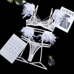 Metal chained bra&panty set