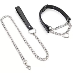 Heart shaped metal collar&leash