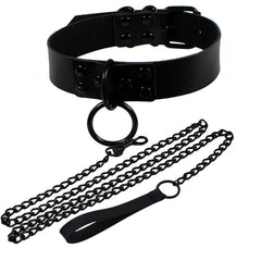 Full Black Dark Gothic Collar&Leash