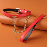 GENUINE LEATHER WINGED COLLAR&LEASH(2 COLOUR OPTIONS) CL004
