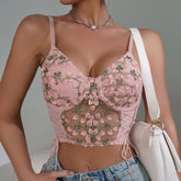 Flower Embriodery Corset Top