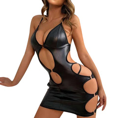 Leather Hollowed Dress