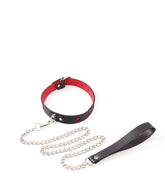 Red heart leather Collar&Leash CL007