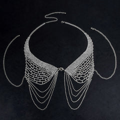 Crystal Tassel Halter Backless Body Chain BC006