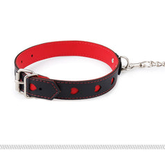 Red heart leather Collar&Leash CL007