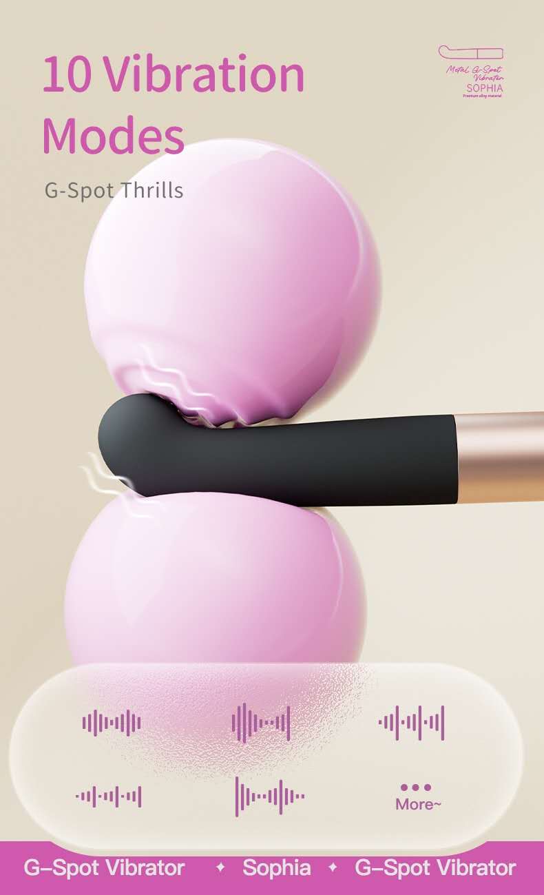 SOPHIA Metal G-Spot Vibrator - 10 Modes, Whisper Quiet, Magnetic Charging AA34