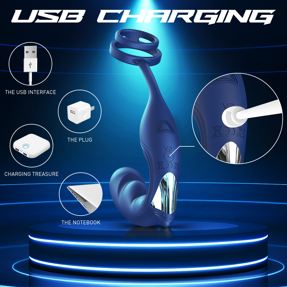 SHD-S432 "NOEL" remote control pennis ring+prostate massager 2 in 1