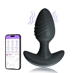 App-Controlled Spiral Vibrating Anal Plug - Multi-Frequency, Dual-Use AG03