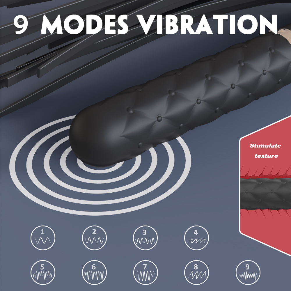 Vibrator with leather whip “Bloody Mary” SHD-S326-2