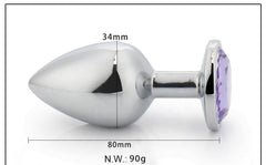 Diamond Stainless Steel Jeweled Butt Plug