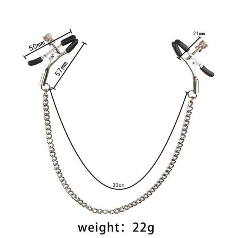 Metal chained nipple clamps