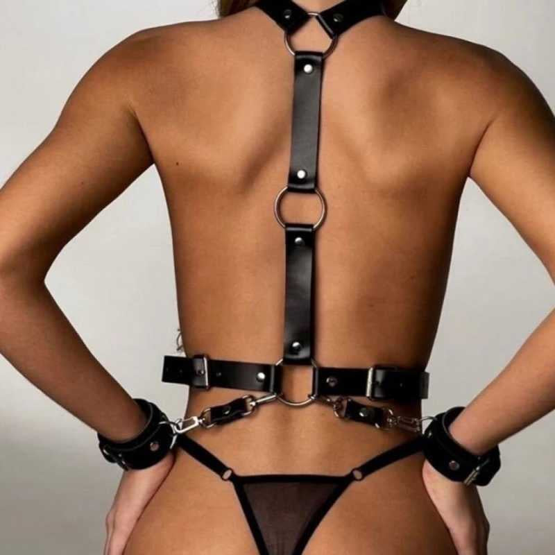 Leather bondage restraint kit