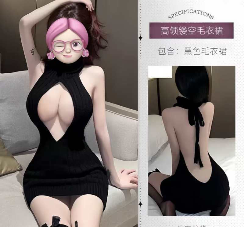 sexy cut-out turtleneck sweater