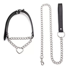 Heart shaped metal collar&leash