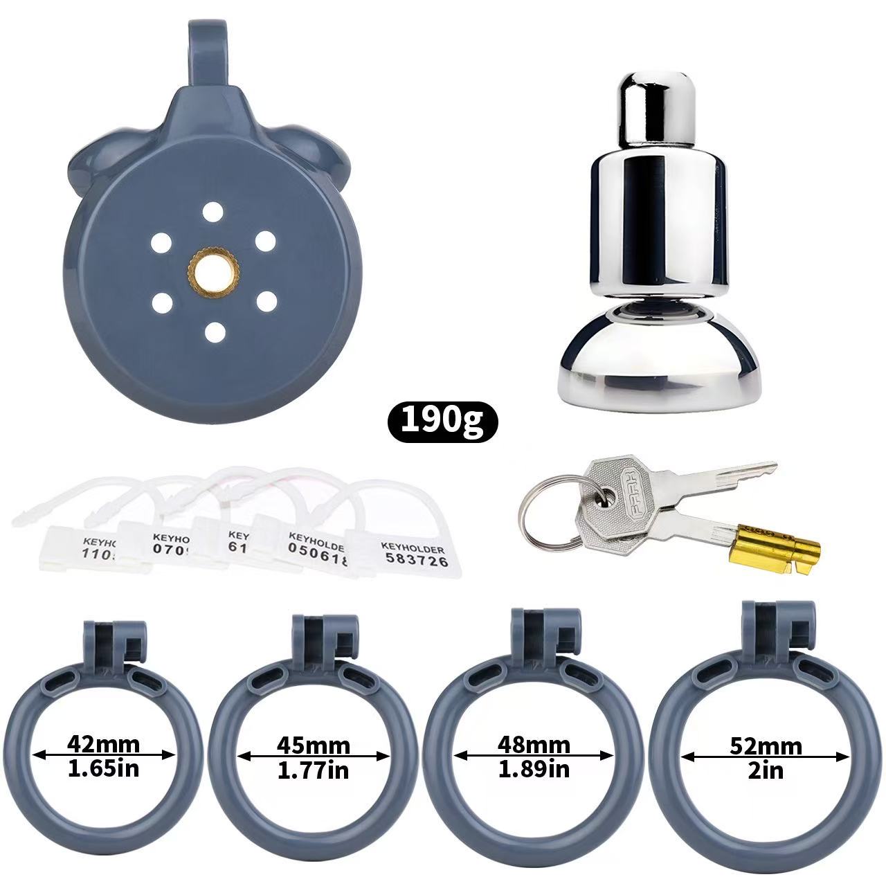 Flat Male Chastity Cage Set