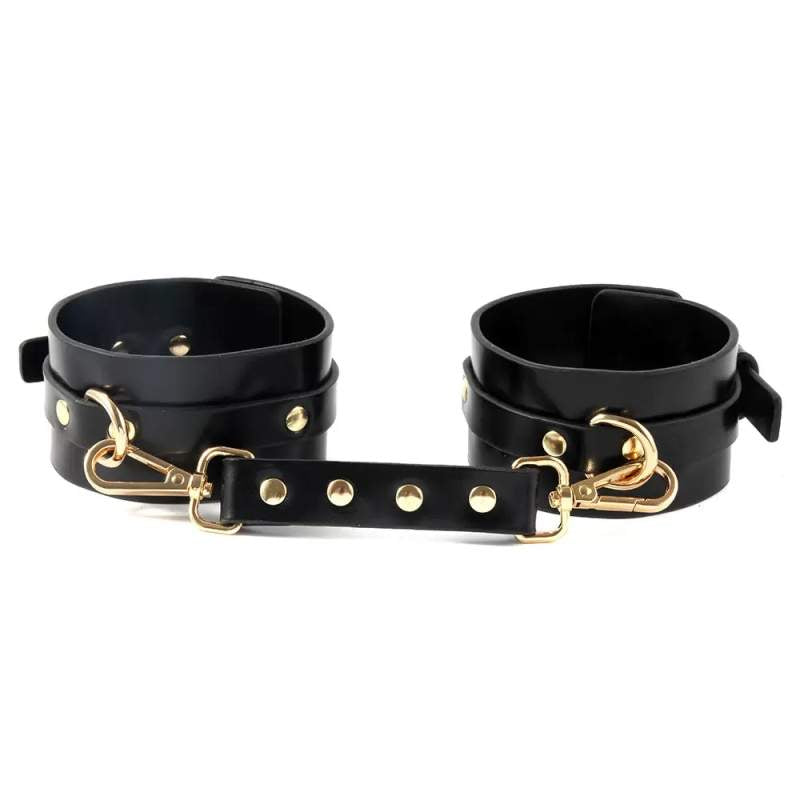 Black leather bondage Kit 8pc