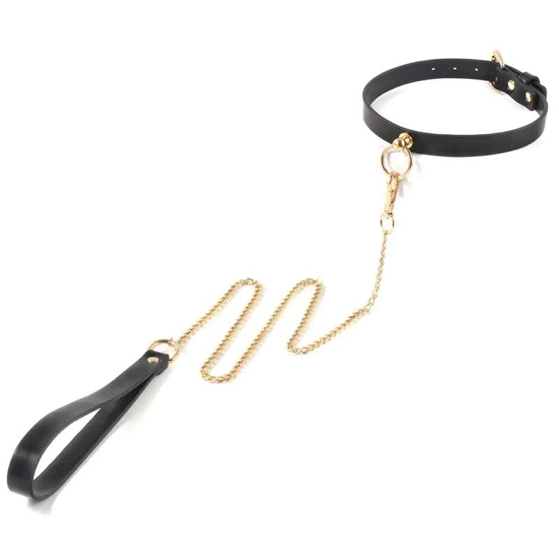 Black leather bondage Kit 8pc