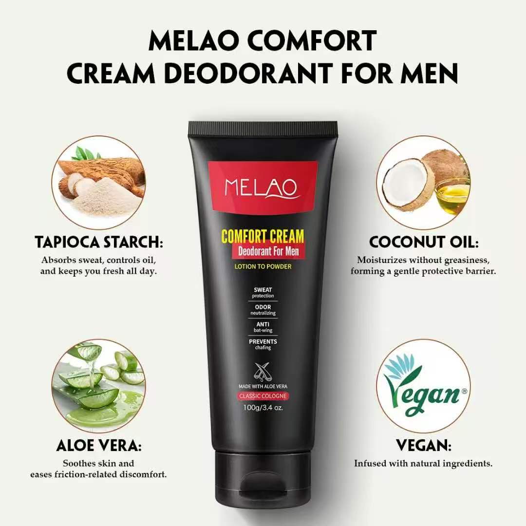 Melao Comfort Cream Deodorant for Men – Lotion to Powder